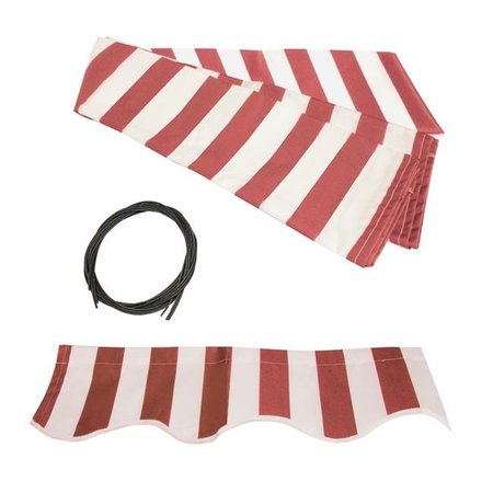 ALEKO Aleko FAB16X10REDWT05-UNB 16 x 10 ft. Waterproof Fabric for Retractable Patio Awning; Red & White FAB16X10REDWT05-UNB